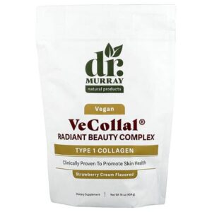 Dr. Murray's, VeCollal®+комплекс, Vegan Radiant Beauty, клубничный крем, 454 г