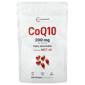 Micro Ingredients, коэнзим Q10, 240 мягких таблеток (100 мг в 1 капсуле)