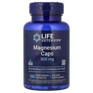Life Extension, Магний в капсулах, 500 мг, 100 вегетарианских капсул