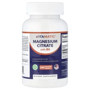 Vitamatic, Цитрат магния с витамином B6, 180 вегетарианских капсул