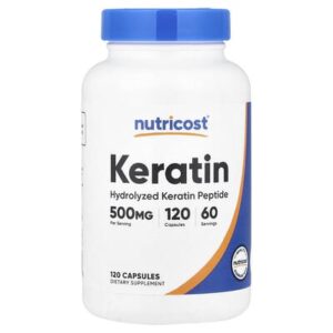 Nutricost, Кератин, 120 капсул (250 мг в каждой капсуле)