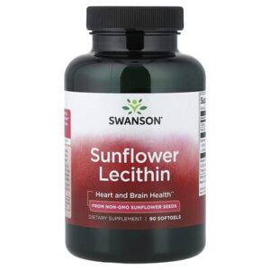 Swanson Vitamins, подсолнечный лецитин, 90 капсул (1200 мг в 1 капсуле)