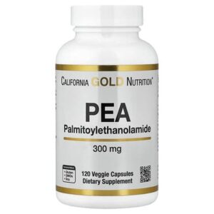 California Gold Nutrition, ПЭА (пальмитоилэтаноламид), 120 вегетарианских капсул (300 мг в 1 капсуле)