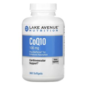 Lake Avenue Nutrition, коэнзим Q10 фармацевтической чистоты (ФСША) с Bioperine, 100 мг, 360 мягких таблеток