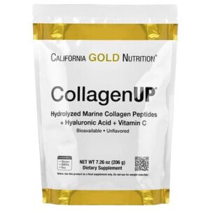 California Gold Nutrition, CollagenUP®, гидролизованные пептиды морского коллагена с гиалуроновой кислотой и витамином C, с нейтральным вкусом, 206 г
