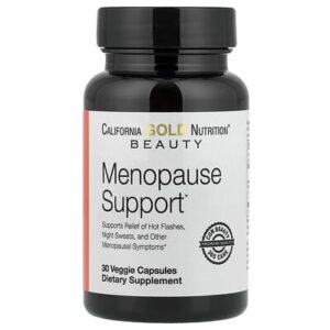 California Gold Nutrition, Beauty, добавка для поддержки во время менопаузы с дудником гигантским, цинанхумом, зопником и L-лейцином, 30 растительных капсул