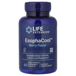Life Extension, EsophaCool, с ягодным вкусом, 60 вегетарианских жевательных таблеток