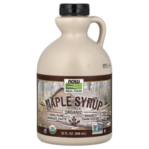 NOW Foods, Real Food, органический кленовый сироп, класс A, темного цвета, 946 мл