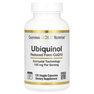 California Gold Nutrition, убихинол, восстановленная форма коэнзима Q10, 100 мг, 120 растительных капсул