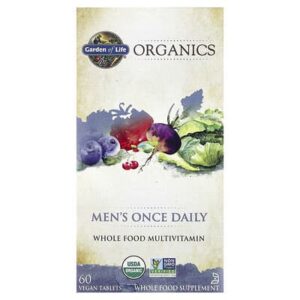 Garden of Life, Organics, мультивитамины для мужчин, одна таблетка в день, 60 веганских таблеток