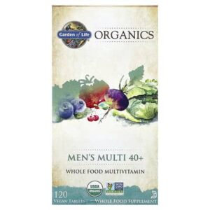 Garden of Life, Organics, мультивитамины для мужчин от 40 лет, 120 веганских таблеток