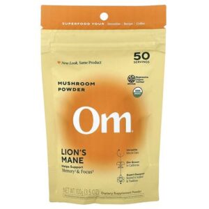 Om Mushrooms, грибной порошок, ежовик гребенчатый, 100 г