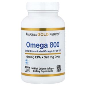 California Gold Nutrition, Omega 800, 90 мягких капсул (1 г в одной капсуле)