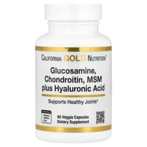 California Gold Nutrition, глюкозамин, хондроитин и МСМ с гиалуроновой кислотой, 60 капсул