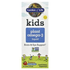Garden of Life, Kids Plant Omega-3 Liquid, клубника, 57,5 мл
