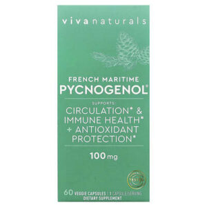 Viva Naturals, Pycnogenol®, френч приморский, 100 мг, 60 растительных капсул